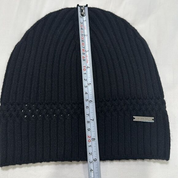RALPH LAUREN RIBBED BEANIE. OS BLACK. - Picture 6 of 6